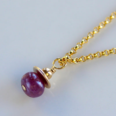 Genuine Birthstone Necklace July - Ruby