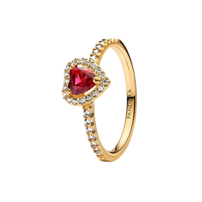 Elevated Red Heart Ring