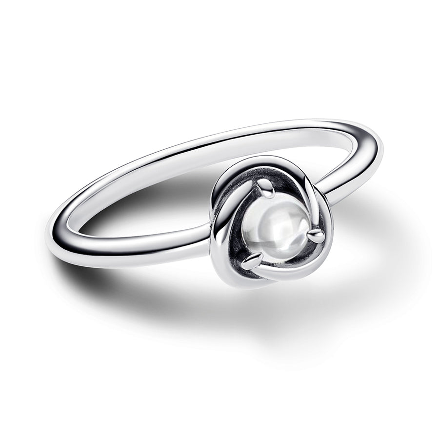 April Clear Eternity Circle Ring