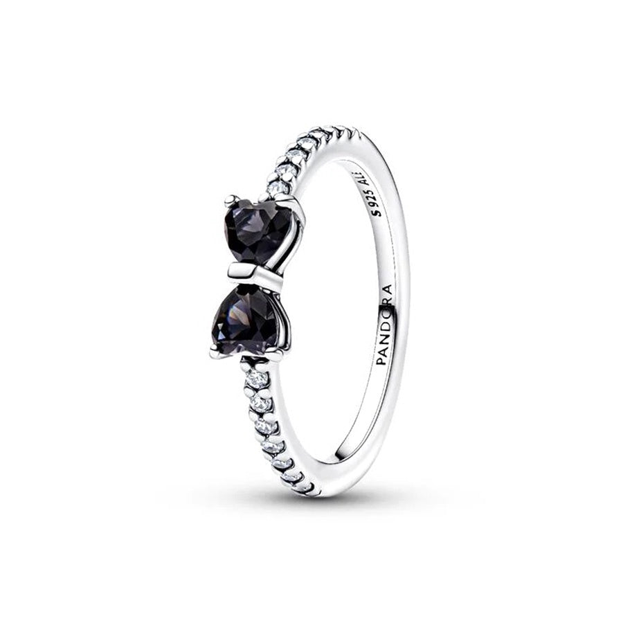 Pandora Sparkling Black Bow Ring