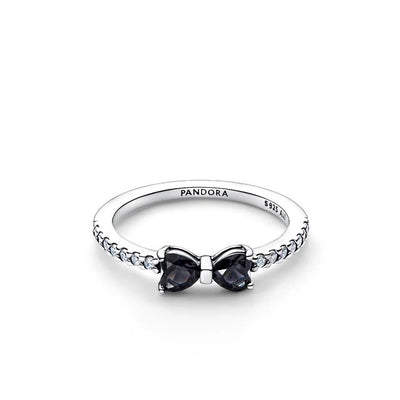 Pandora Sparkling Black Bow Ring
