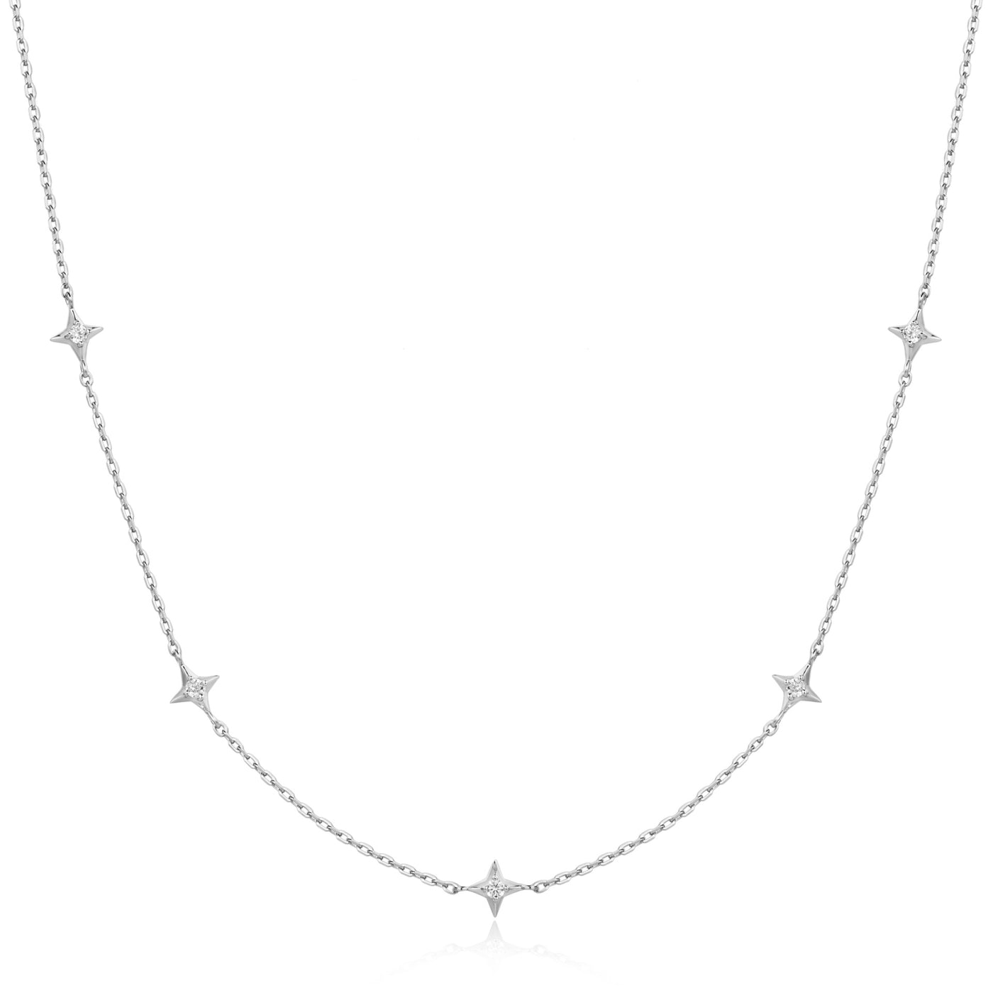 Dusk Divas - Silver Stars Station Necklace