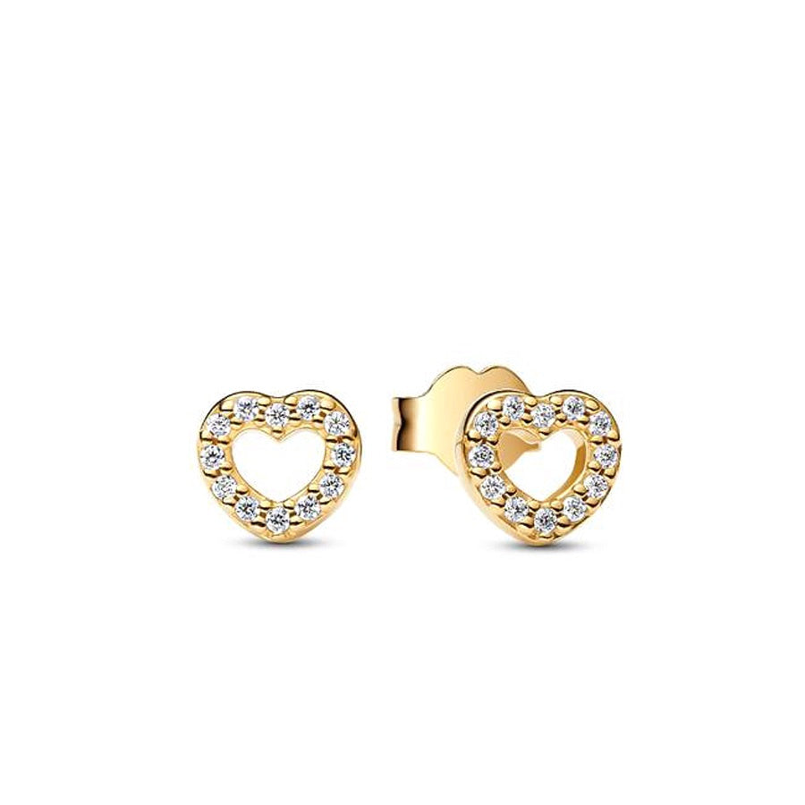 Pandora Gold-Plated Open Heart Stud Earrings