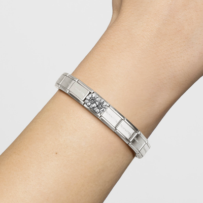 Composable Classic Link, Silver Double Flower
