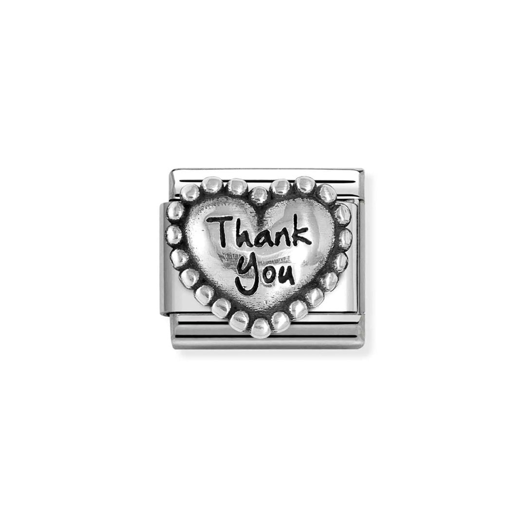 Composable Classic Link, Beaded Heart - Thank You