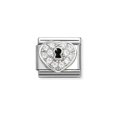 Composable Classic Link, CZ Heart with Keyhole