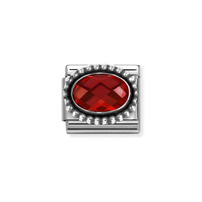 Composable Classic Link, Red CZ - Vintage Effect