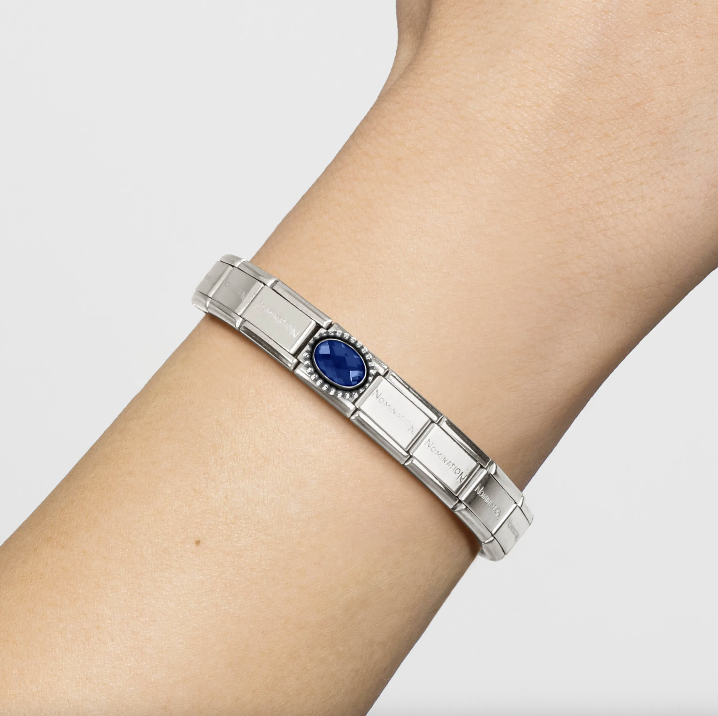 Composable Classic Link, Dark Blue CZ - Vintage Effect