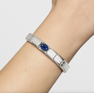 Composable Classic Link, Dark Blue CZ - Vintage Effect