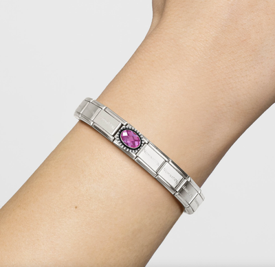 Composable Classic Link, Fuchsia CZ - Vintage Effect