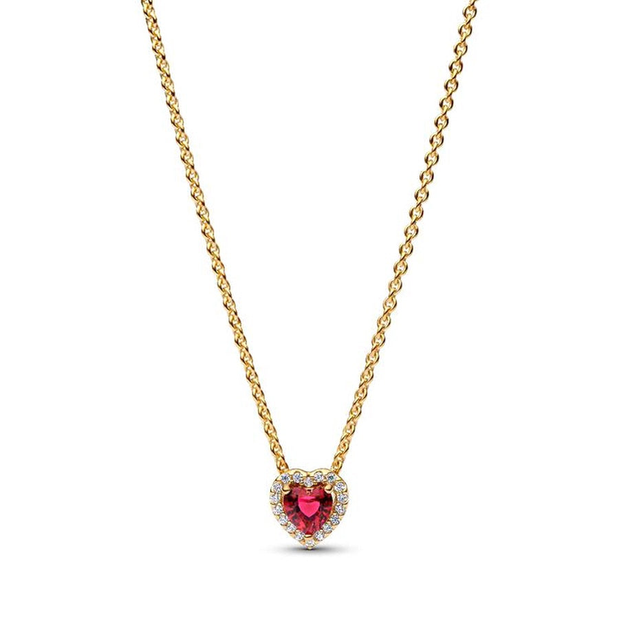 Pandora Red Elevated Heart Necklace