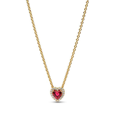 Pandora Red Elevated Heart Necklace