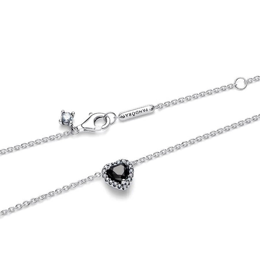 Pandora Black Elevated Heart Necklace