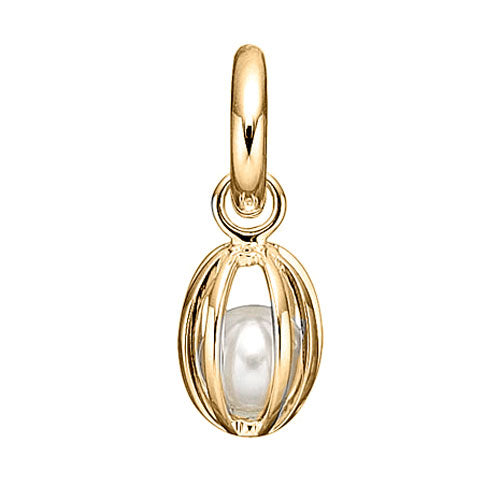 STORY by Kranz & Ziegler Gold Plated Caged White Pearl Charm-340640