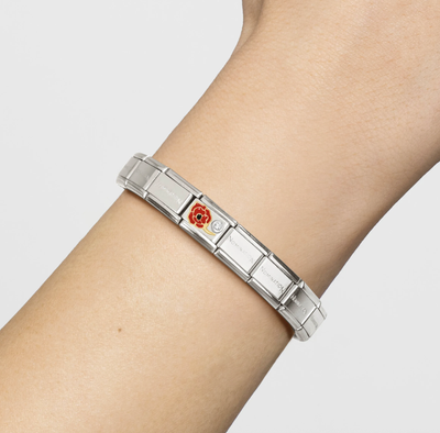 Composable Classic Link, Red Poppy & CZ