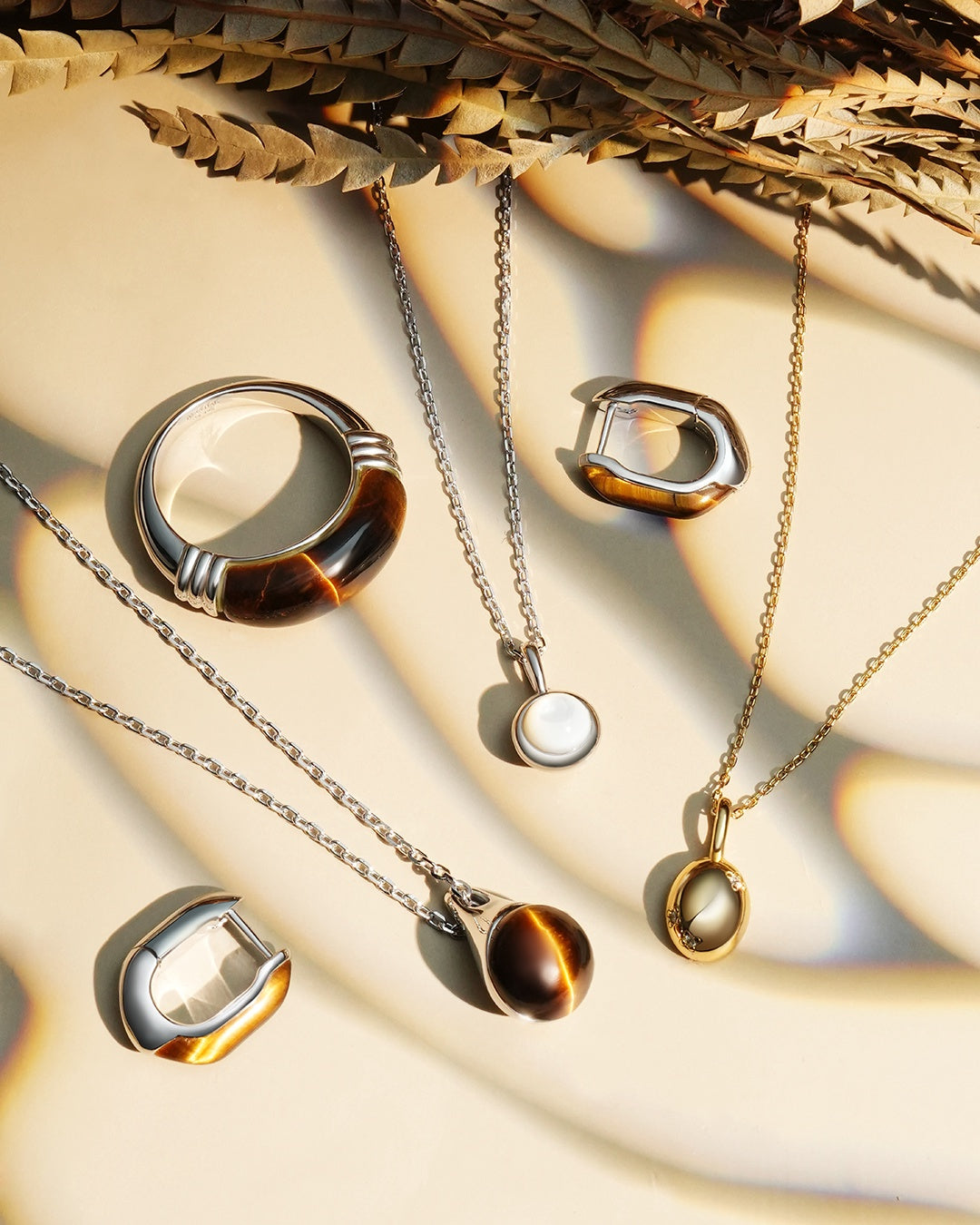 Lady Cozy - Tiger Eye Huggie Hoop Earrings