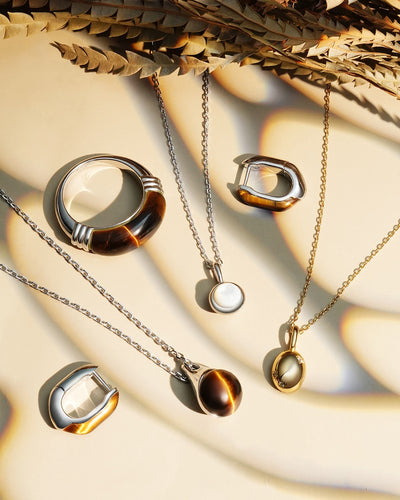 Lady Cozy - Tiger Eye Huggie Hoop Earrings