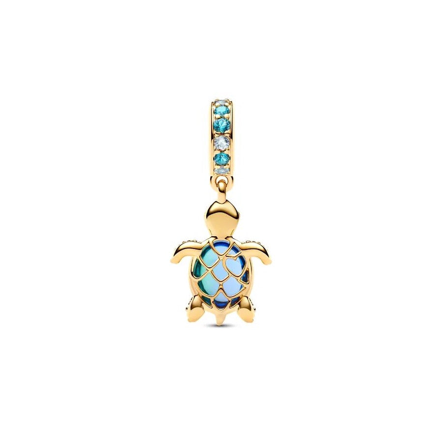 Pandora Sea Turtle Murano Glass Dangle Charm
