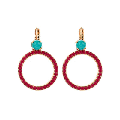 Mariana "Happiness-Turquoise" Circle Leverback Earrings