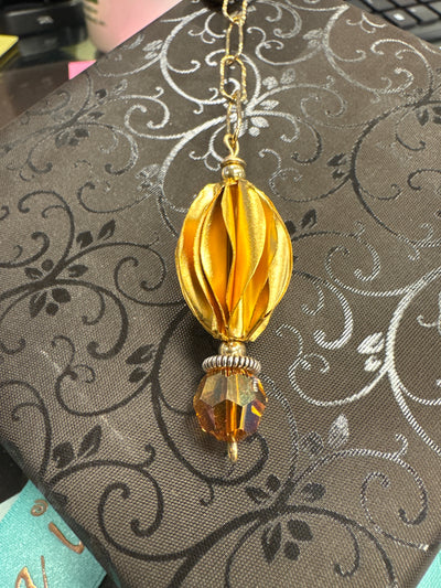 Carambola 18kt Vermeil & Montana Crystal Lariat Necklace