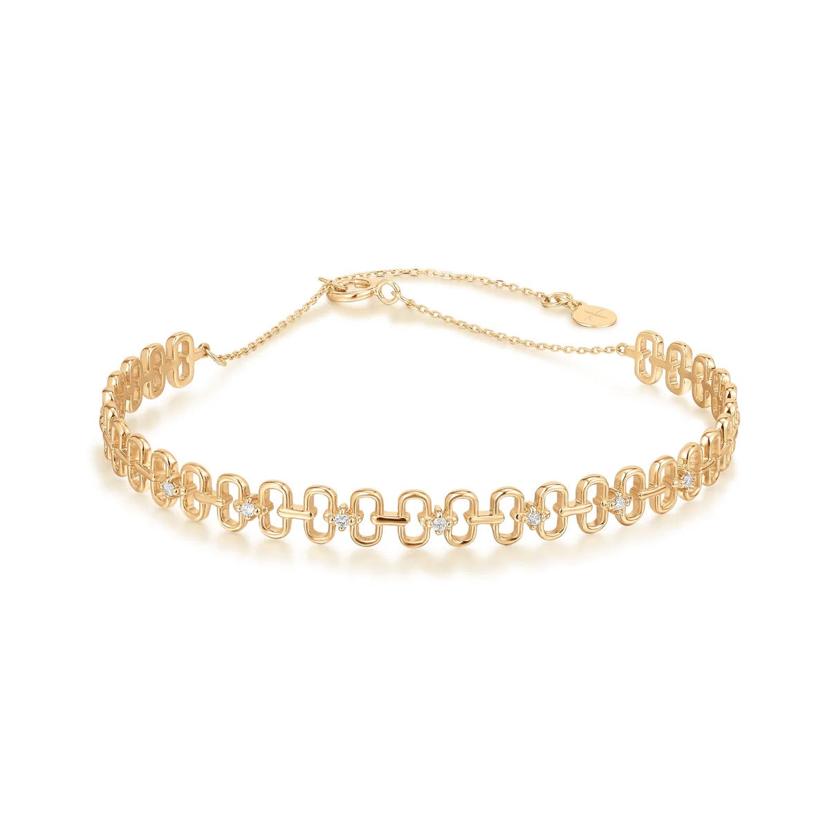 ANASTASIA | 14k YG Diamond Paper Clip Bracelet