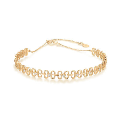 ANASTASIA | 14k YG Diamond Paper Clip Bracelet