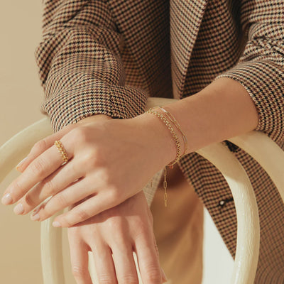 ANASTASIA | 14k YG Diamond Paper Clip Bracelet