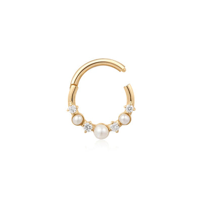 ADDY | Pearl and Lab Grown Diamond Clicker Hoop