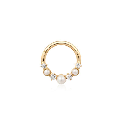 ADDY | Pearl and Lab Grown Diamond Clicker Hoop