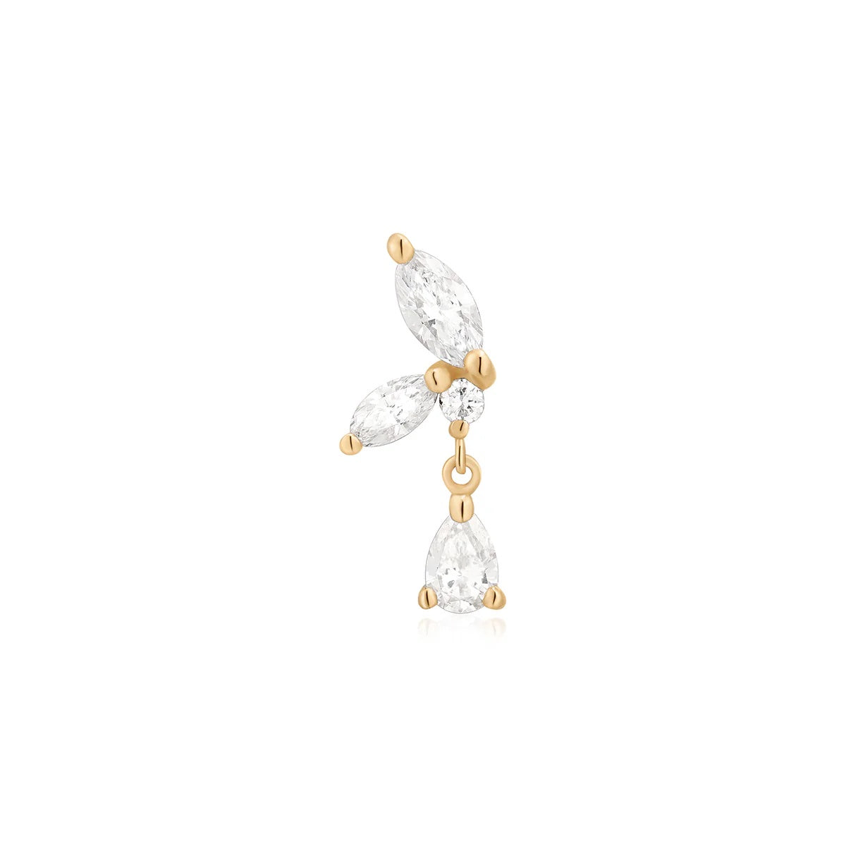 LEONA | Marquise Dangle Lab Grown Diamond Threaded with Flatback