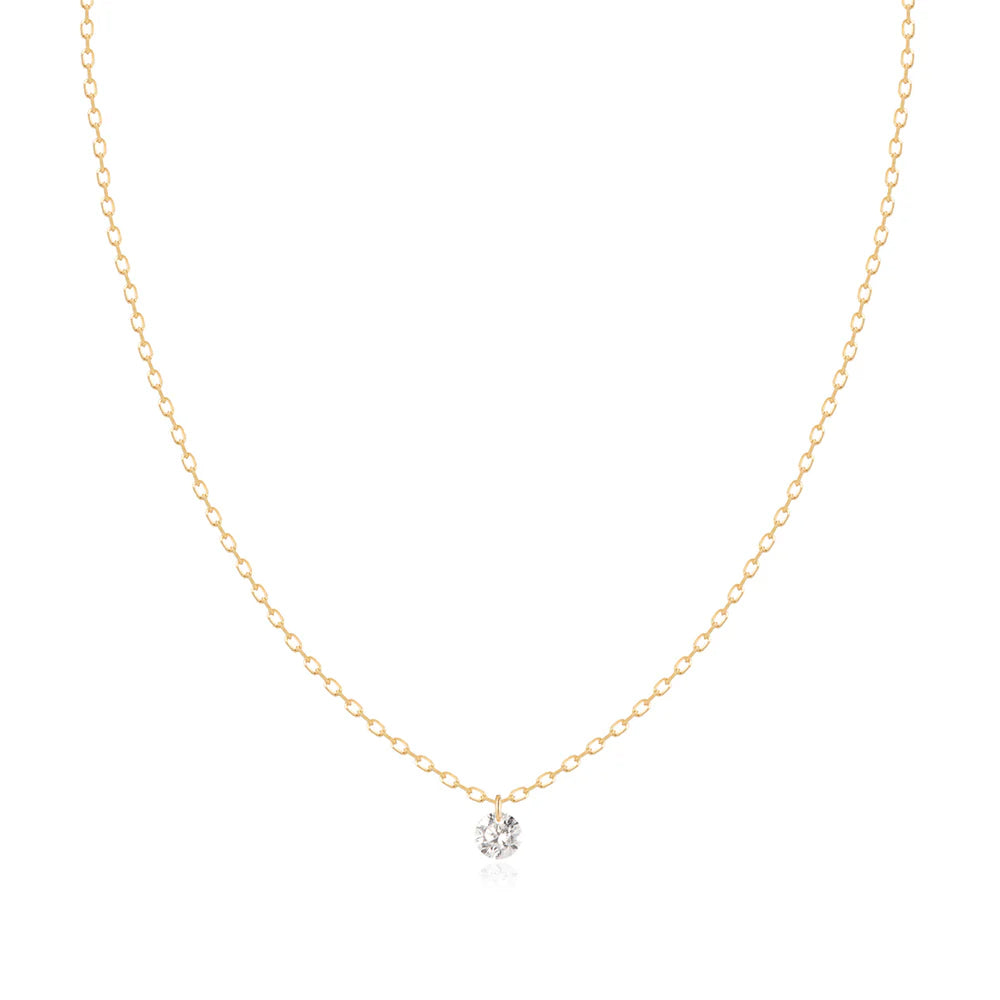 PIROUETTE | Single Floating Diamond Necklace