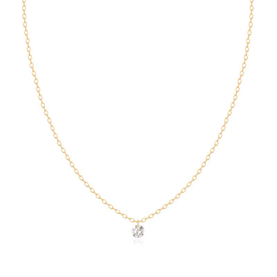 PIROUETTE | Single Floating Diamond Necklace