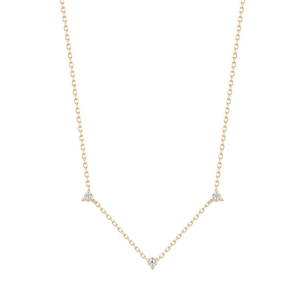 SANDRA | Natural Diamond Triple Station Necklace