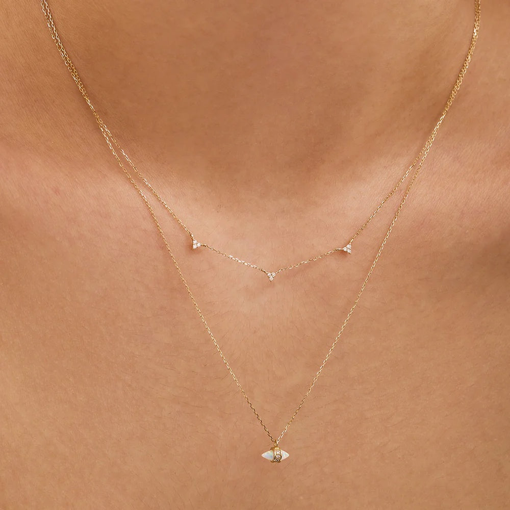 SANDRA | Natural Diamond Triple Station Necklace