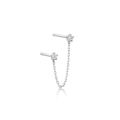 ESTELLE | Double Diamond Chain Drop Earring