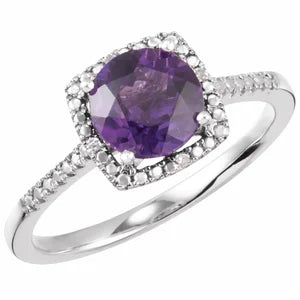 Birthstone & Diamond Ring