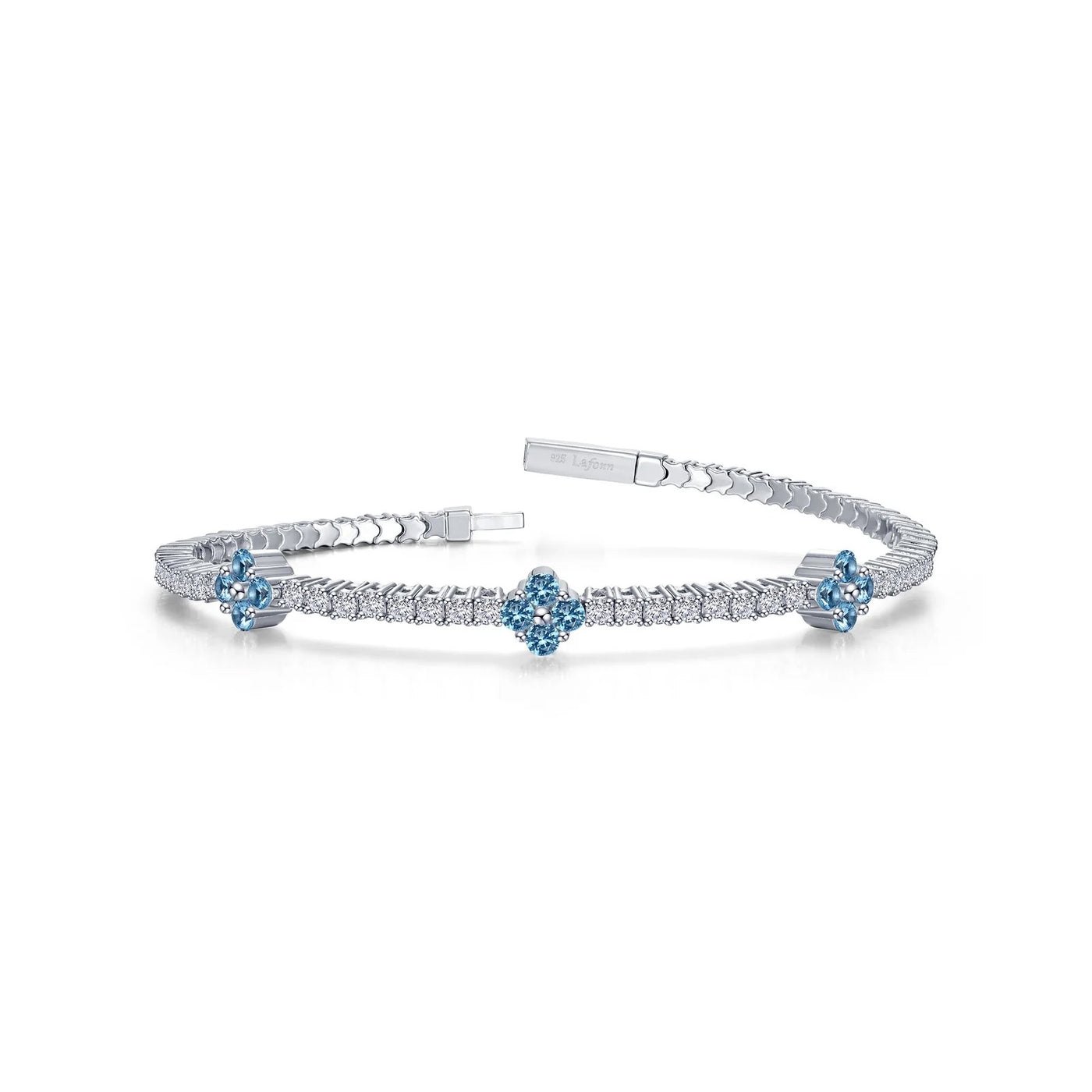 Good Luck Simulated Blue Topaz Flexible Tennis Bracelet