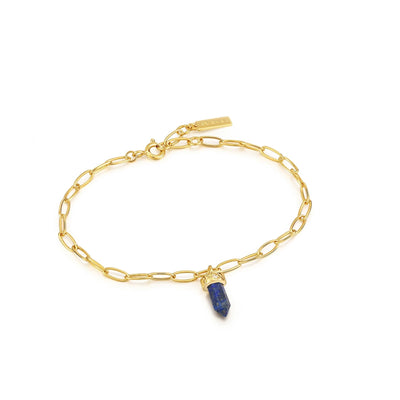 Second Nature - Gold Lapis Point Pendant Bracelet