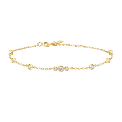 Miss Dainty - Sparkling Bezel CZ Station Bracelet