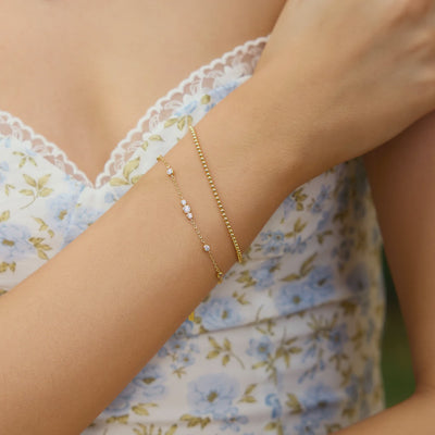 Miss Dainty - Sparkling Bezel CZ Station Bracelet