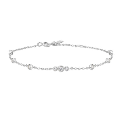 Miss Dainty - Sparkling Bezel CZ Station Bracelet