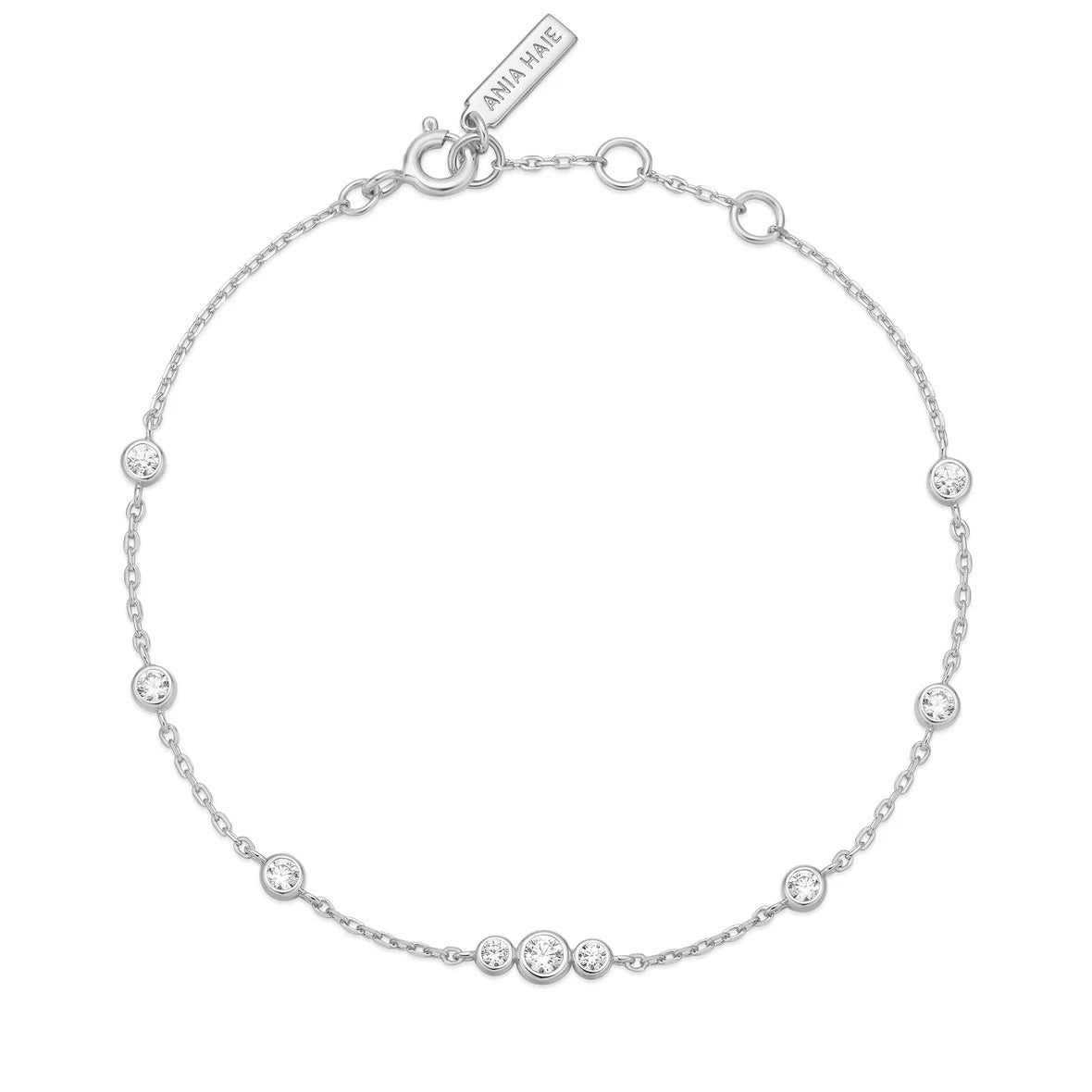 Miss Dainty - Sparkling Bezel CZ Station Bracelet