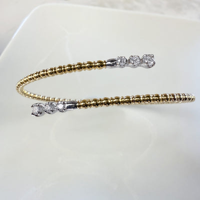 Wrap-Around 14k YG & Diamond Bangle