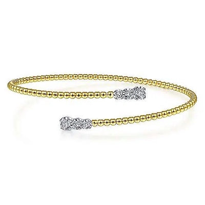 Wrap-Around 14k YG & Diamond Bangle