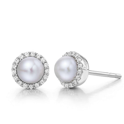 Pearl June Birthstone Stud Earrings