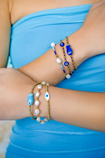 24/7 Stretch - Here & There - Cobalt Evil Eye Bracelet