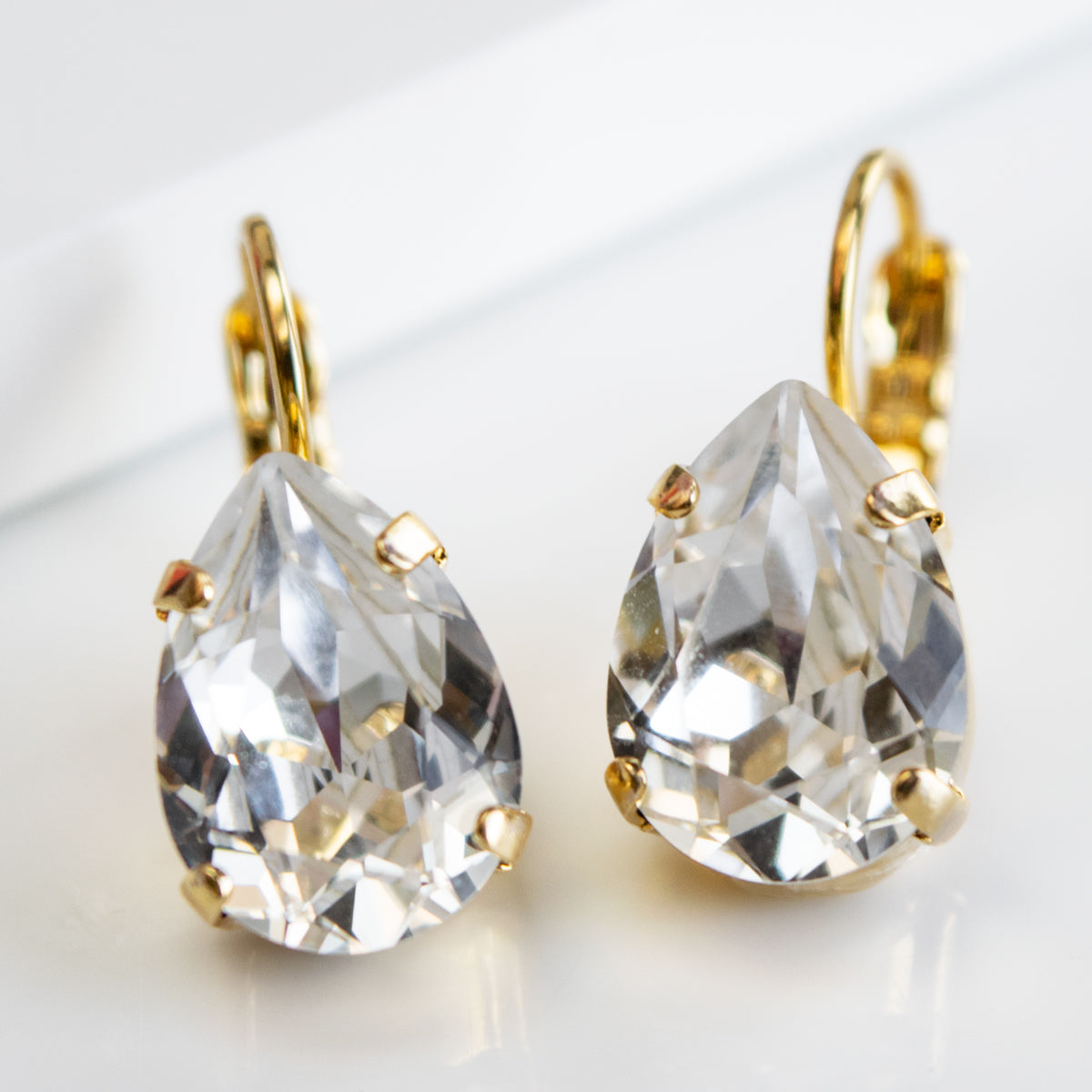 Mariana Pear Leverback Earrings