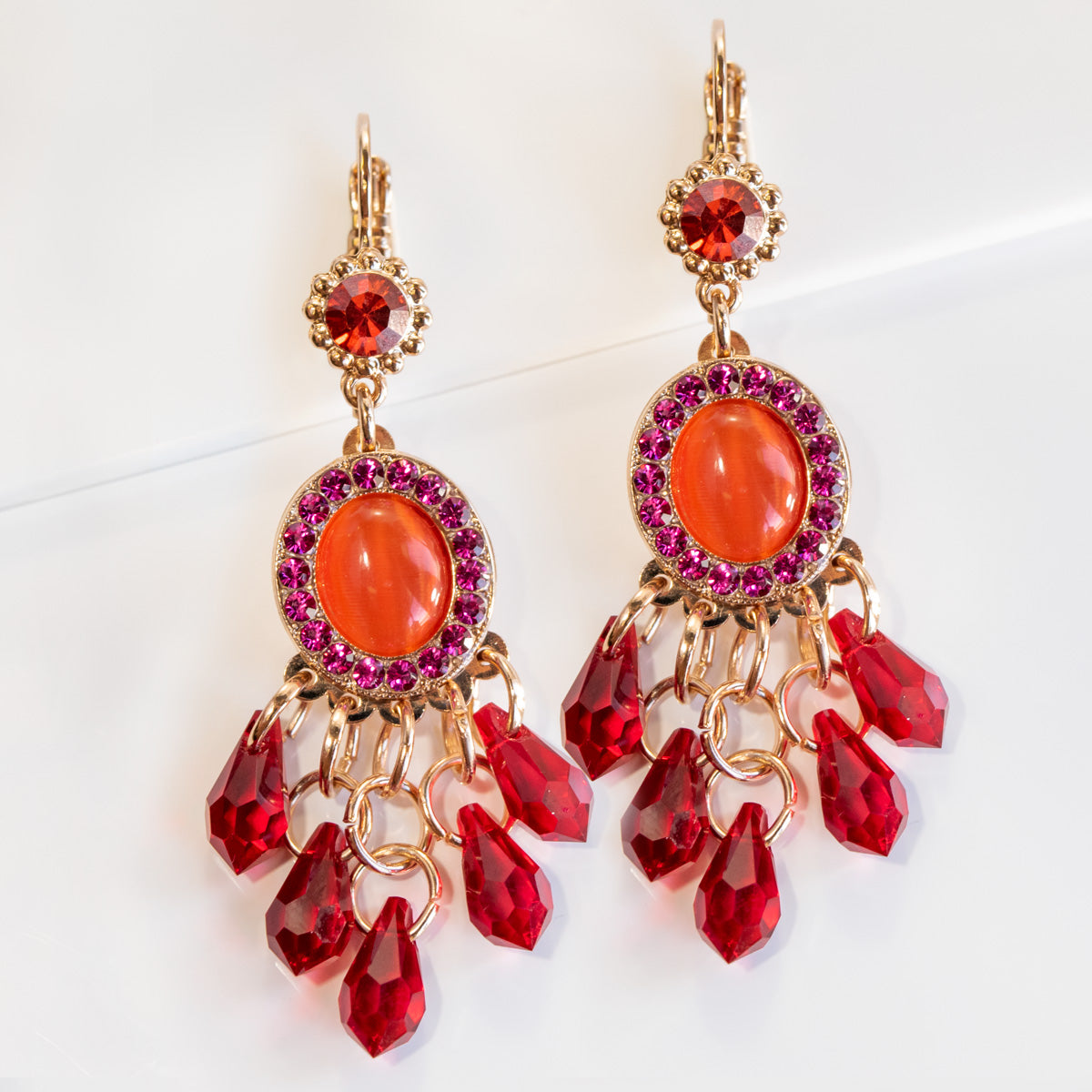 Mariana Boho Oval "Hibiscus" Earrings