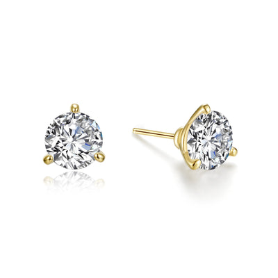 2.5 CTW 3 Prong Martini Stud Earrings
