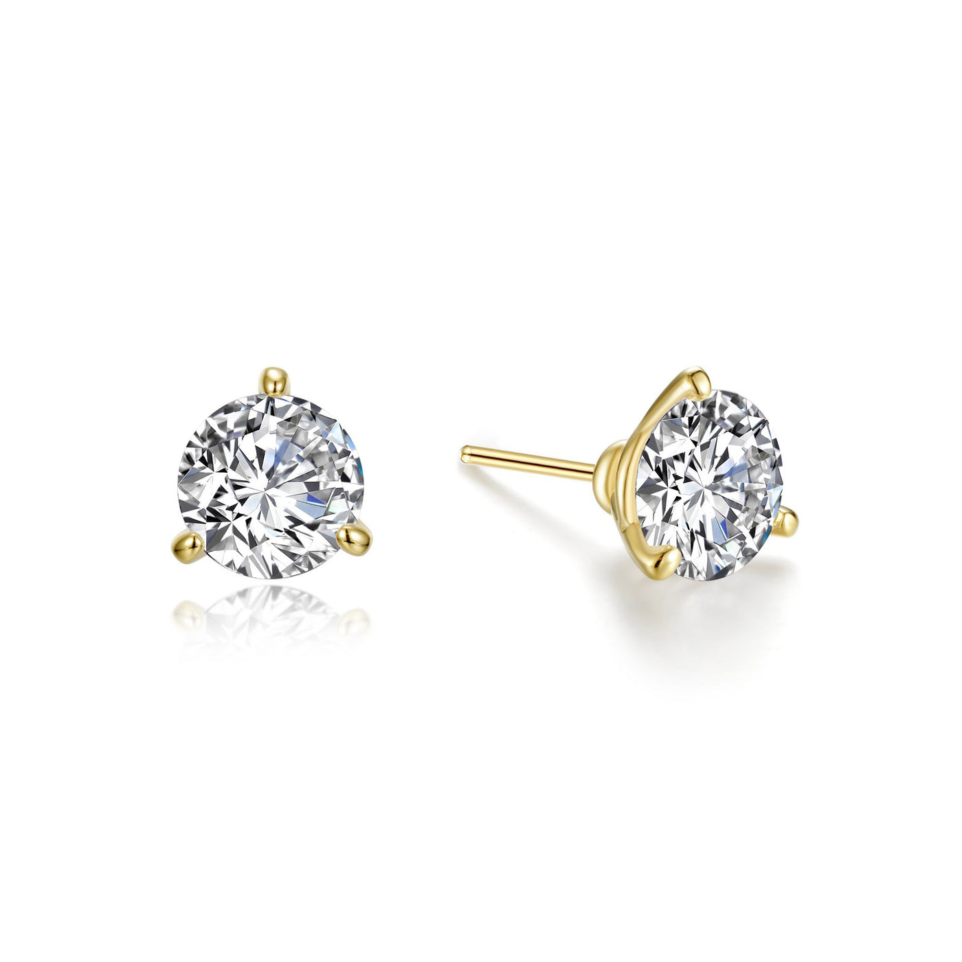 1 CTW 3 Prong Martini Stud Earrings